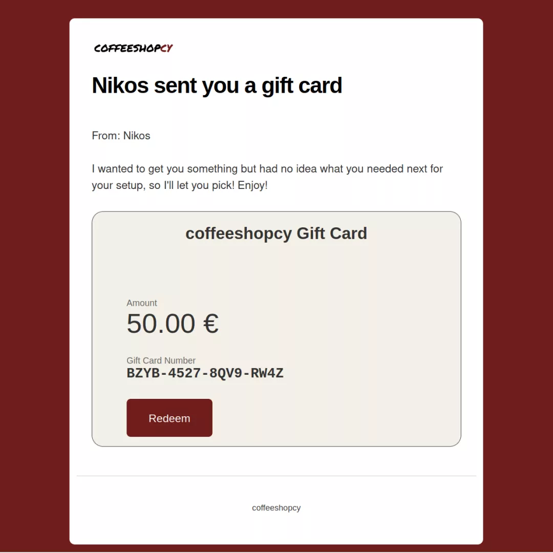 coffeeshopcy Gift Card
